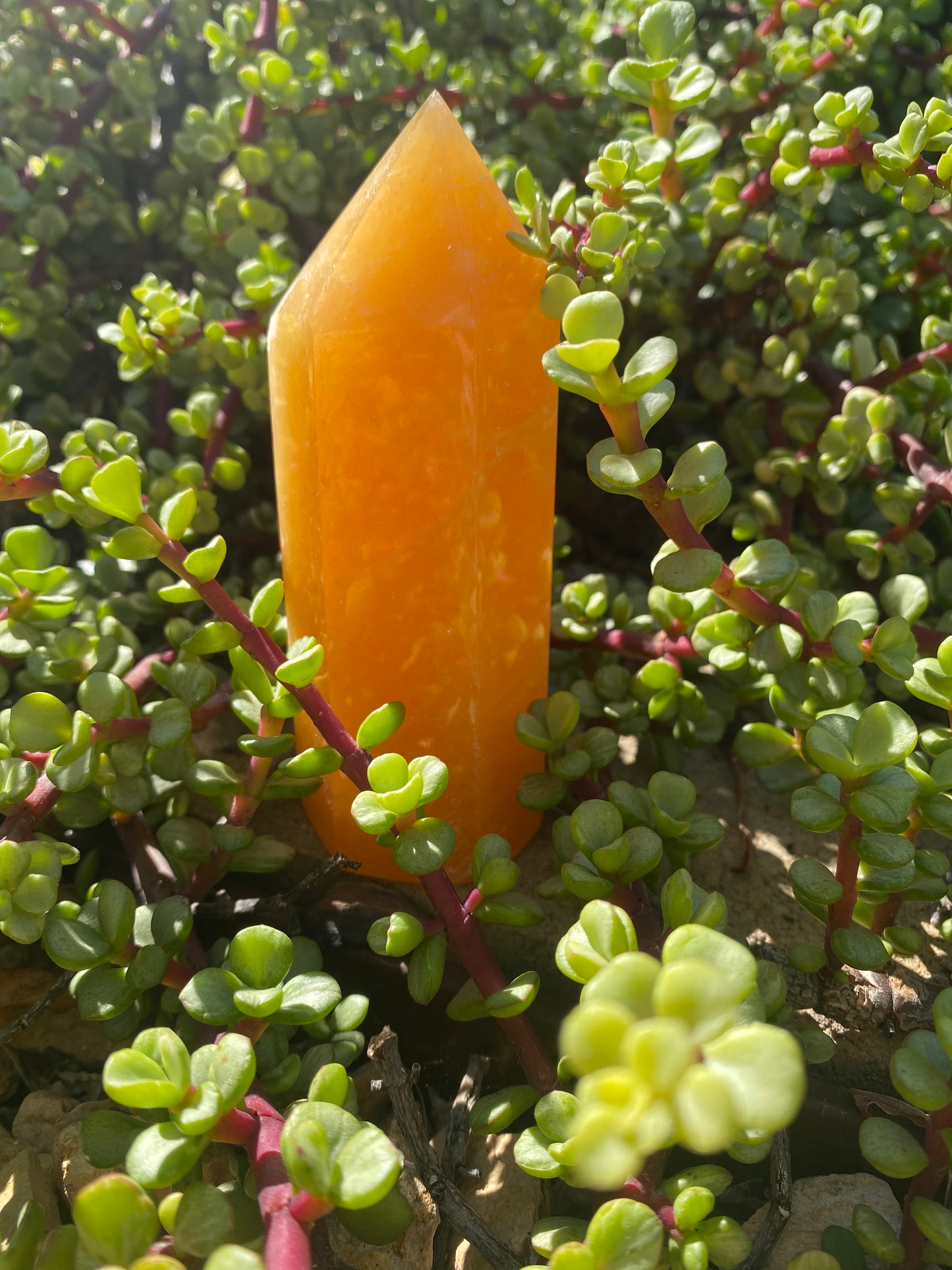 Orange Calcite Obelisk Tower