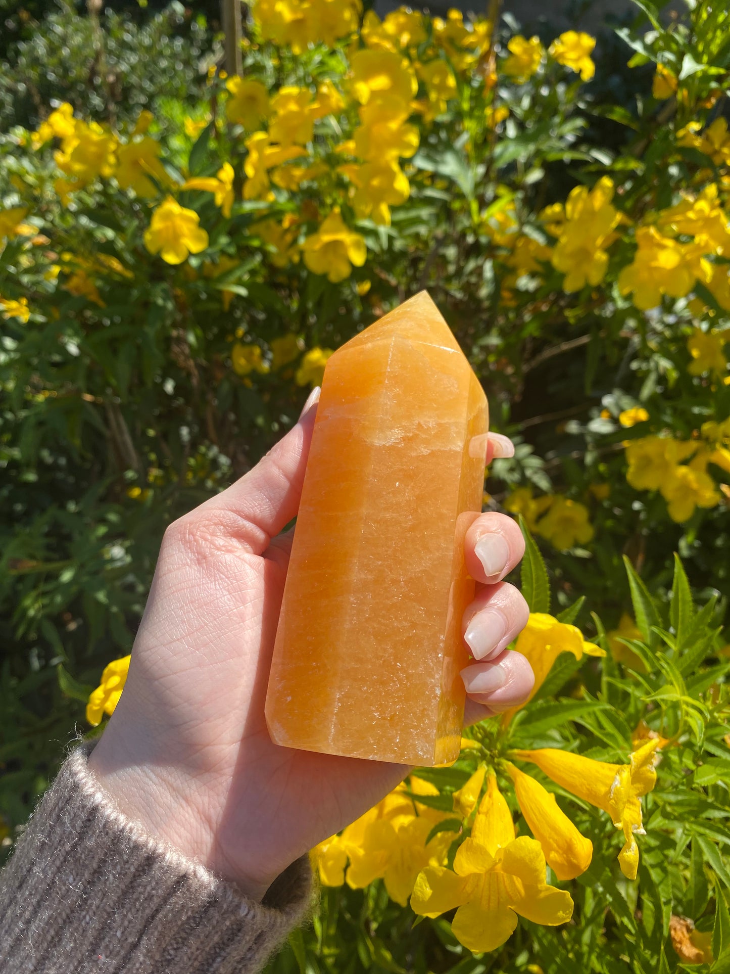 Orange Calcite Obelisk Tower